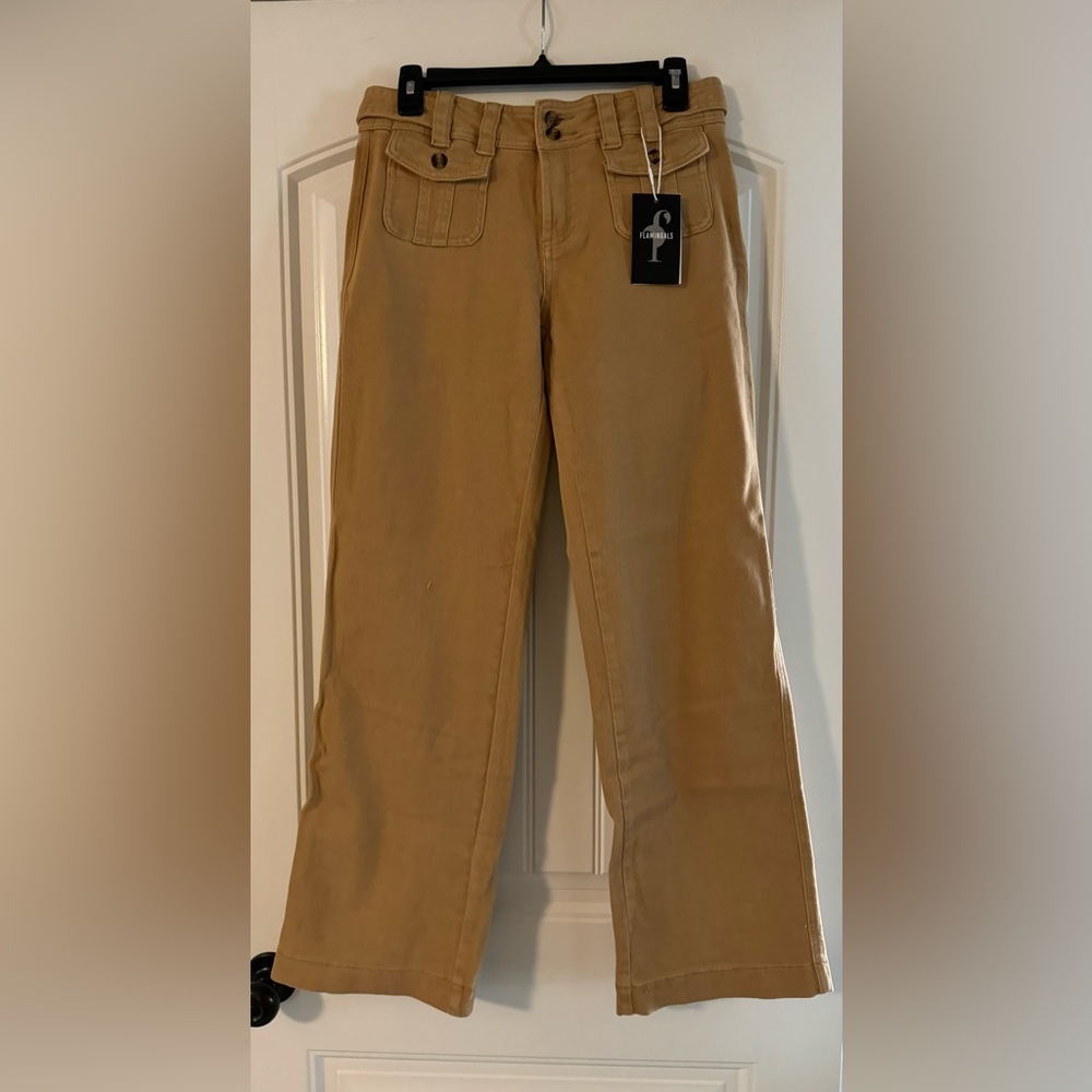 Flamingals khaki wide leg pants. NWT